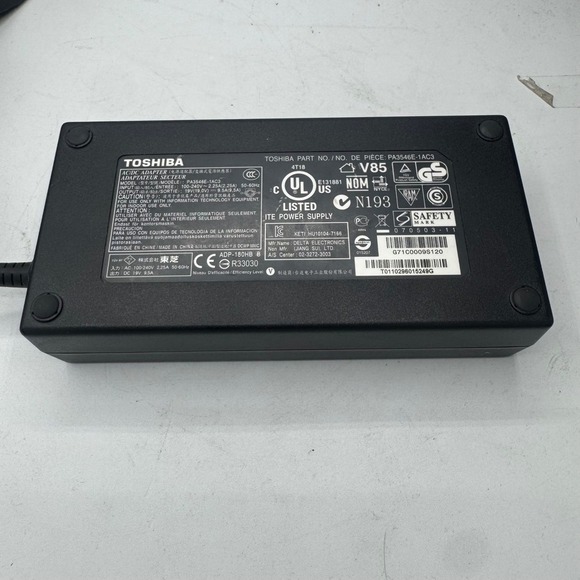 Toshiba Laptop AC Adapter ADP-180HB B 19V 9.5A Power Supply PA3546E-1AC3 4 Pin - Picture 2 of 6